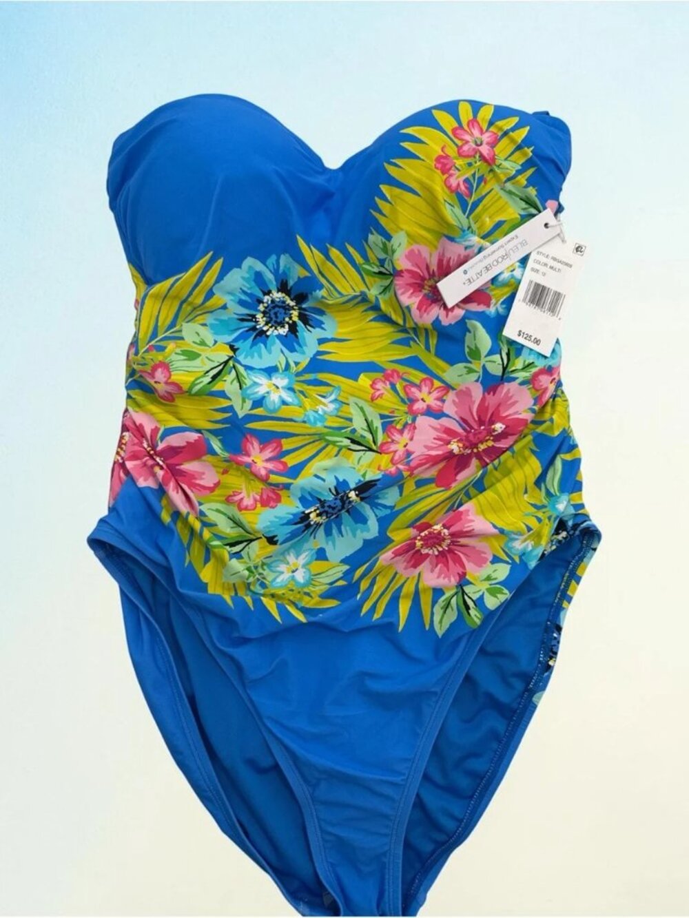 Bleu by Rod Beattie Tropical Floral One Piece Swimsuit Size 4 - Picture 3 of 4